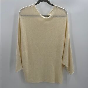 Anrabess‎ Women's Cream Knit Batwing Sweater size Large